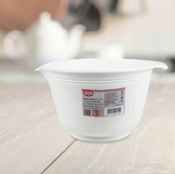 Dr.Oetker Rührschüssel 2,5l weiß - perfekt für schnelle Teige & Kuchen