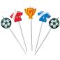 Preview: Städter Kerze Fußball Bunt - 2,5 x 7,5 cm - 5-teiliges Set