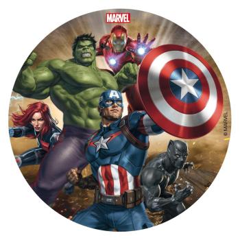 Dekora Marvel AVENGERS Tortenaufleger rund 16cm zuckerfrei