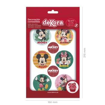 Preview: Dekora MICKEY & MINNIE Cupcake Aufleger 6 Stk. 5,8cm