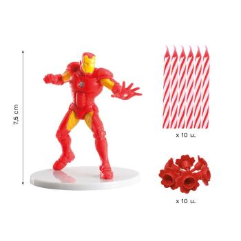 Dekora IRON MAN Tortendekoration PVC mit Kerzen