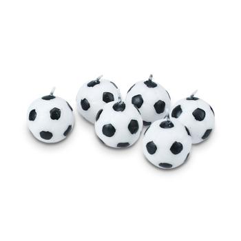 Städter Kerze Fußball Weiß - 2,5 cm - 6-teiliges Set