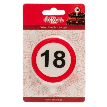 Preview: Dekora 18 Geburtstag - Jubiläumskerze 6,3cm