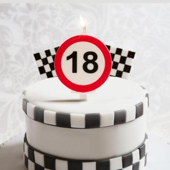 Preview: Dekora 18 Geburtstag - Jubiläumskerze 6,3cm