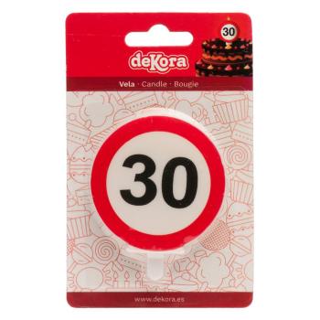 Preview: Dekora 30 Geburtstag - Jubiläumskerze 6,3cm