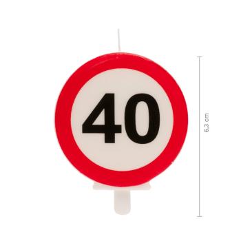 Preview: Dekora 40 Geburtstag - Jubiläumskerze 6,3cm