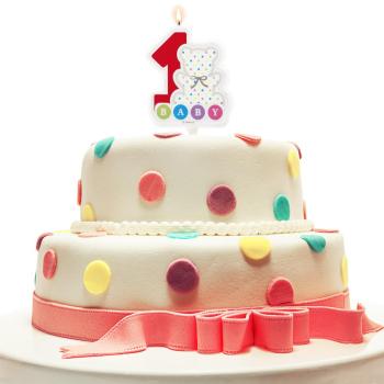 Preview: Dekora 2D Kerze - 1 Geburtstag 7,5cm