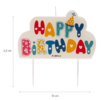 Dekora Happy Birthday Kerze 10,6cm