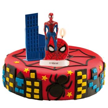 Preview: Dekora Spiderman 3D Geburtstagskerze 9cm