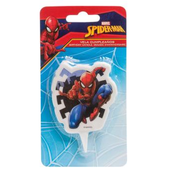 Preview: Dekora Spiderman 2D Geburtstagskerze 7cm