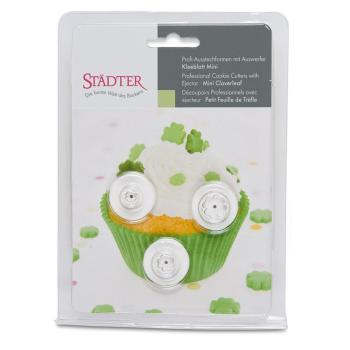 Preview: Städter Ausstecher mit Auswerfer Kleeblätter 7,10,15 mm 3tlg