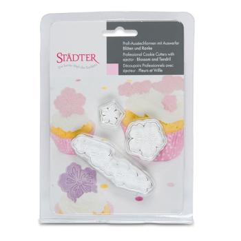 Preview: Städter Ausstecher mit Auswerfer Blüten & Ranke 3tlg