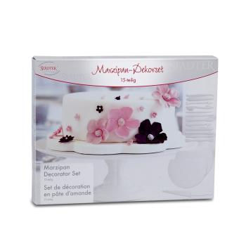 Preview: Städter Modellierwerkzeug Marzipandekor Weiß Set, 15-tlg.