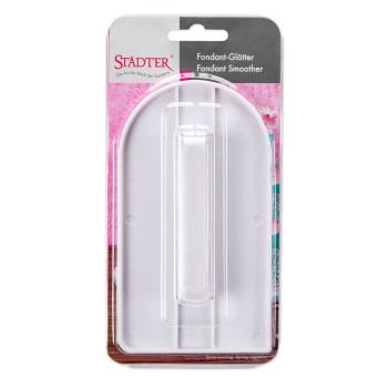 Preview: Städter Modellierwerkzeug Fondant-Glätter, weiß 8,5x15 cm
