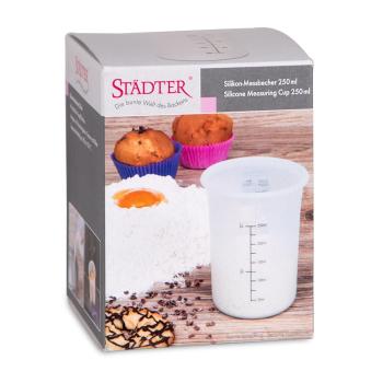 Preview: Städter Messbecher - Transparent/Silikon 250ml - 8cm/H 11 cm