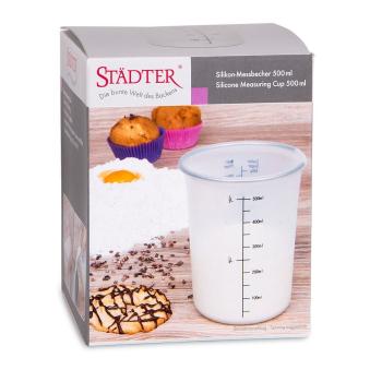 Preview: Städter Messbecher - Transparent/Silikon 500ml 10cm/H12,5 cm