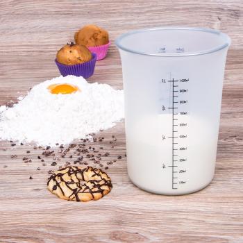 Preview: Städter Messbecher - Transparent/Silikon1L 12cm/H16,5 cm