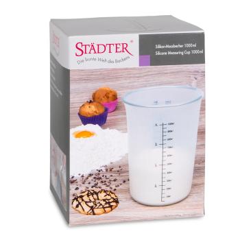Preview: Städter Messbecher - Transparent/Silikon1L 12cm/H16,5 cm