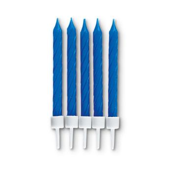 Städter Kerze Geburtstag 7,5cm - mit Halter - 10Stk. blau