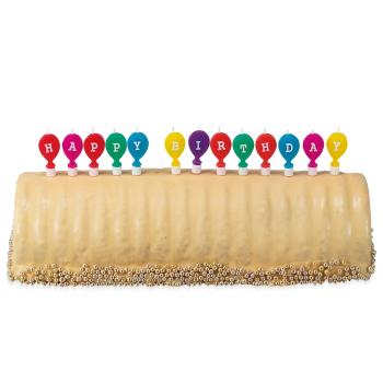 Preview: Städter Kerze Happy Birthday mit Halter - 2 x 5 cm - 13-tlg