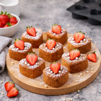 Silikon Backform Herzen – 8er Form für kleine Kuchen & Desserts (6 x 3,5 cm)