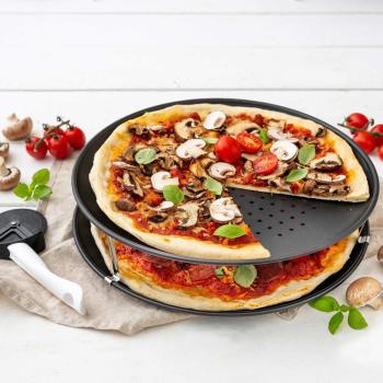 Zenker Pizzablech - Set mit Pizzaroller - 32cm, 3-teilig