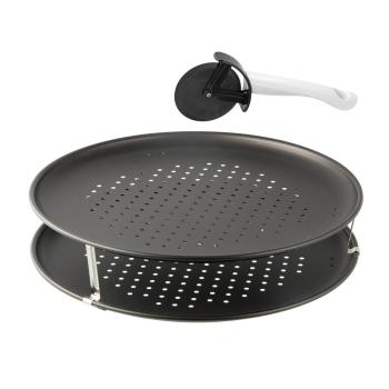 Zenker Pizzablech - Set mit Pizzaroller - 32cm, 3-teilig