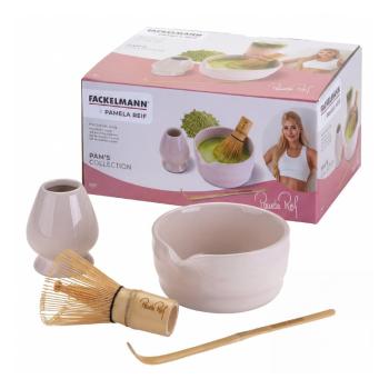 Fackelmann Pamela Reif Matcha-Set 4-teilig mit Bambusbesen