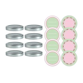 Dr.Oetker Marmeladendeckel-Set silber - 8,2cm , 8er Set