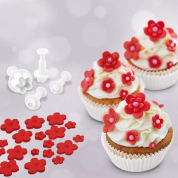 Preview: Dr.Oetker 4er-Dekorausstecher für Marzipan/Fondant "Blume"