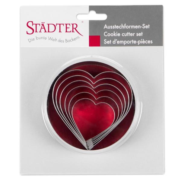 Städter Ausstecher Herzen - Set 6-teilig