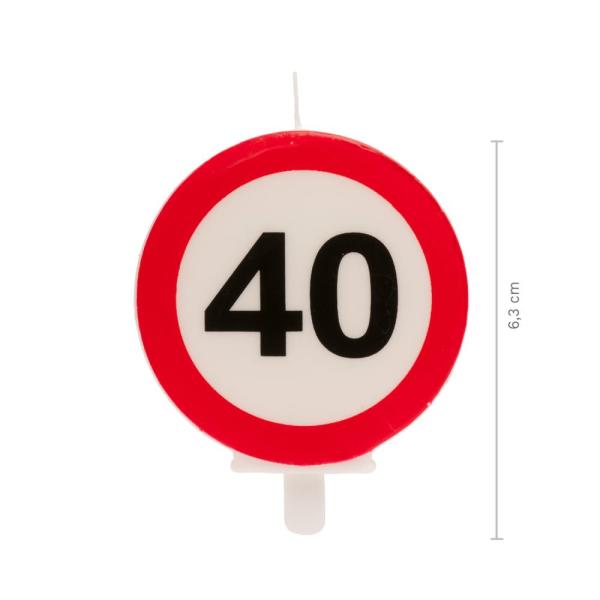 Dekora 40 Geburtstag - Jubiläumskerze 6,3cm