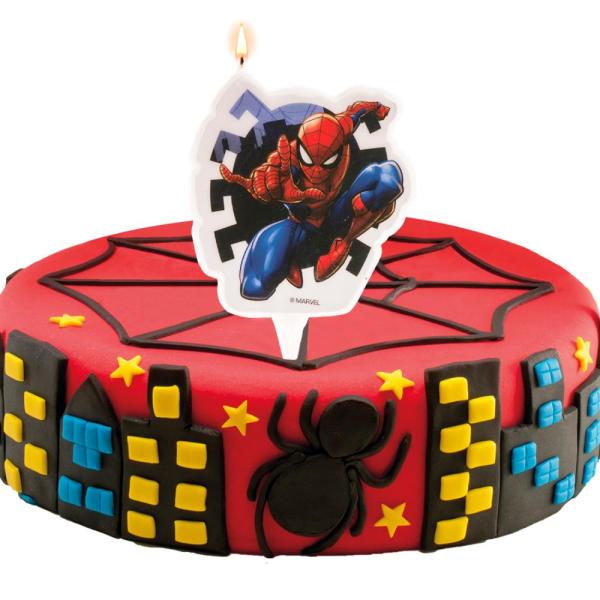 Dekora Spiderman 2D Geburtstagskerze 7cm