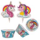 Dekora Backform-Set EINHORN - Papierbackformen + Topper